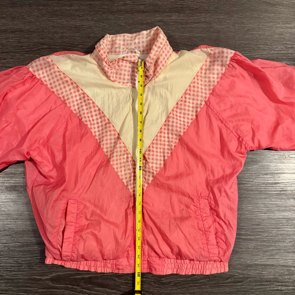 VTG 80s Windbreaker Color Block Jacket Womens LG Gitano Activewear Full Zip Pink - Picture 4 of 9